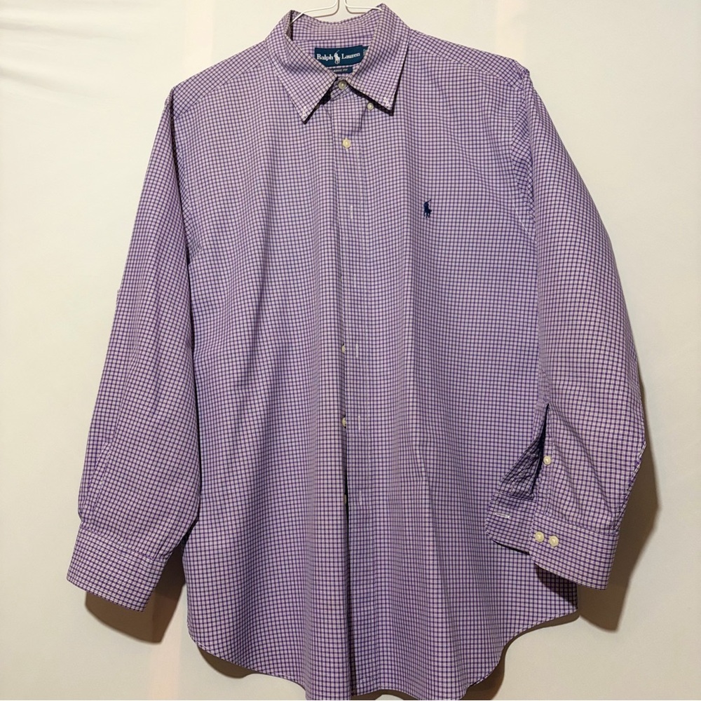 Ralph Lauren Men's Purple Gingham Shirt